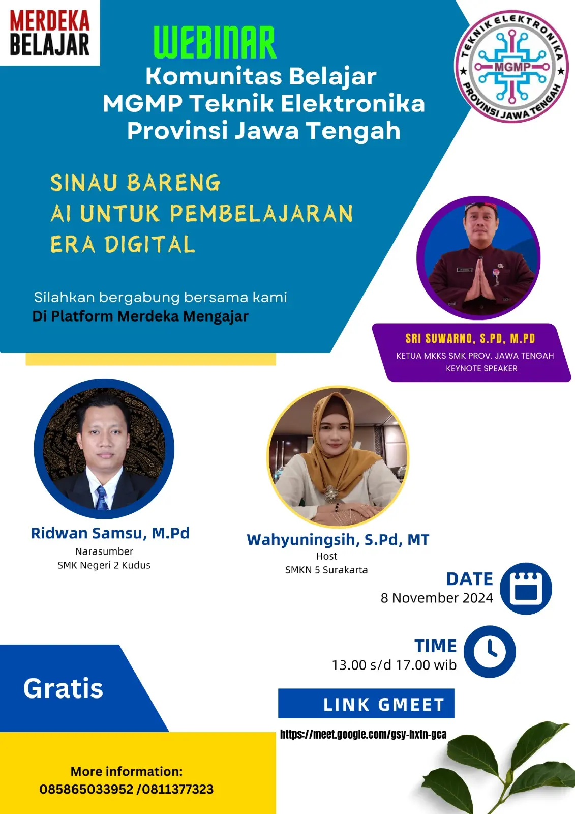 Poster Webinar AI untuk Pembelajaran Era Digital